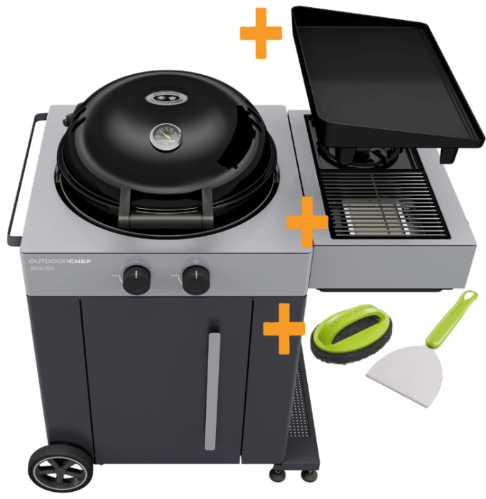 Outdoorchef Gasgrill AROSA 570G Grey Steel, 50mb, inkl. Zubehör, 18.128.34MAP